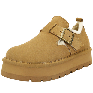 UBZ 防水厚底勃肯鞋女2026年冬季新款加绒增高棉鞋保暖博肯雪地靴