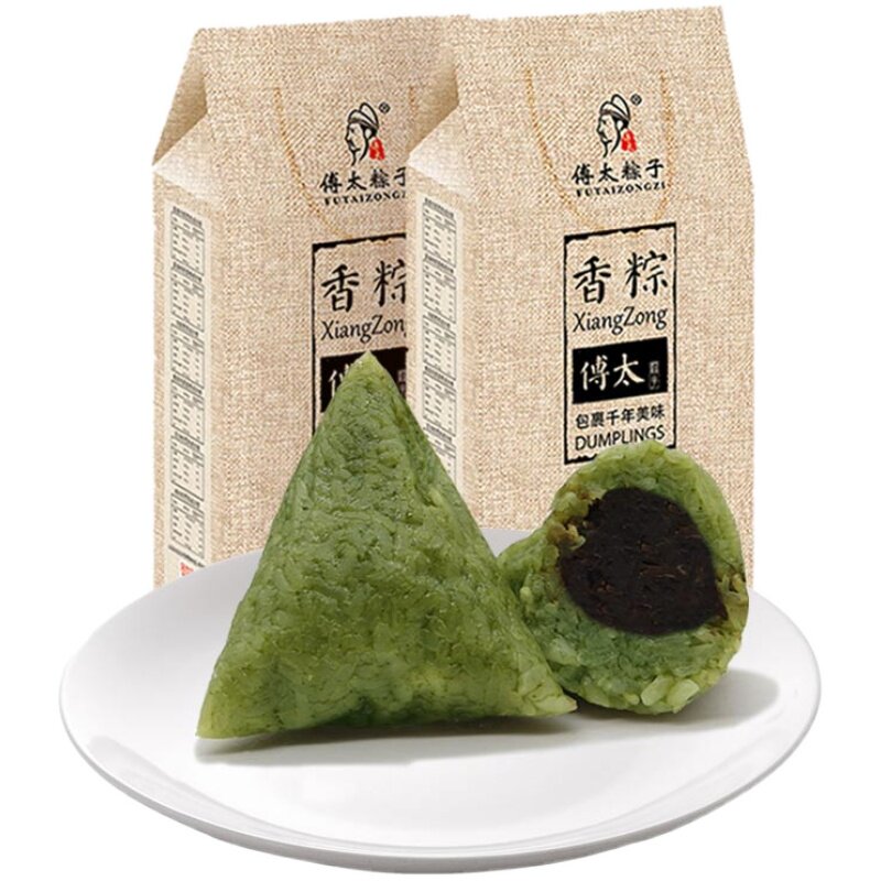 傅太粽子官方旗舰店抹茶豆沙粽
