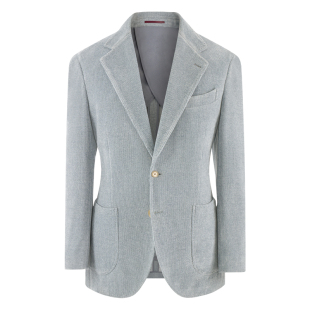 【钢花呢美丽诺羊毛】CULTUM意式保暖人字纹西服套装男士秋冬西装