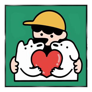 免打孔pvc线条狗装饰画粘画板画卡通挂画沙发背景墙壁画卧室客厅