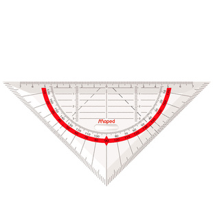 法国马培德多功能三角尺带手柄三角板可画平行线角度坐标尺量角器透明中小学生专业绘图制图设计用官方旗舰店