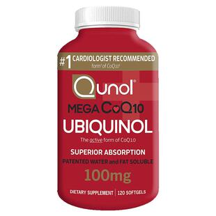 酋诺QUNOL泛醇辅酶q10软胶囊美国原装进口还原型coq10护心脏120粒