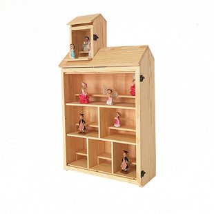 森贝儿收纳盒盲盒茉莉收纳柜泡泡玛特别墅展示柜毕奇拉布布木格子