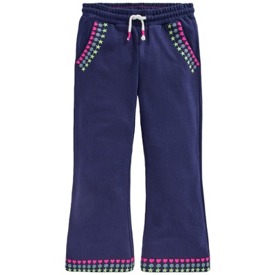 代购 MiniBoden儿童运动裤 26春女童蓝色刺绣纯棉休闲长裤 2-12岁