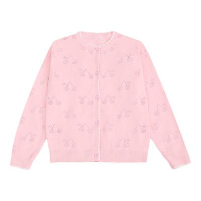 女童针织开衫春秋薄款毛衣