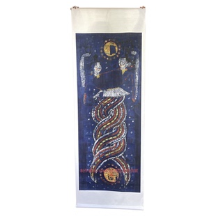 敦煌莫高窟壁画伏羲女娲图微喷复制古代佛画学习画稿挂轴装裱