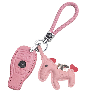 适用于奔驰简约时尚皮钥匙包扣套