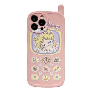 美少女战士可爱大哥大手机壳适用于苹果17Promax硅胶软壳带天线iphone13复古按键14粉色11全包16新款15防摔