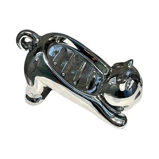 嬉戏猫肥皂碟卫生间肥皂免打孔陶瓷香皂盒高档沥水皂盒沥水置物