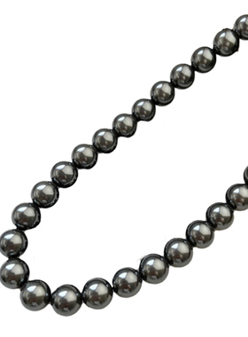 钢琴黑灰色韩国珍珠项链女高级感