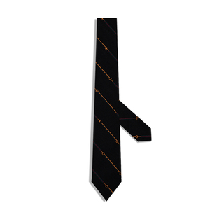 [明星同款]PATTON STAR巴顿星黑色条纹真丝领带男正装商务礼盒装