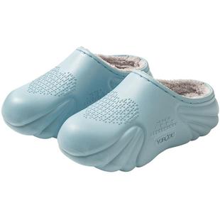 2025新款厚底增高棉拖鞋女秋冬季居家室内加绒保暖男外穿防水情侣