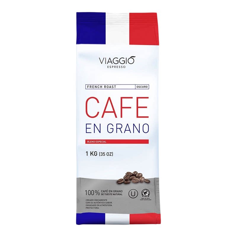 VIAGGIO Espresso 法式烘焙咖啡豆1KG低酸度浓郁风味天然深烘咖啡