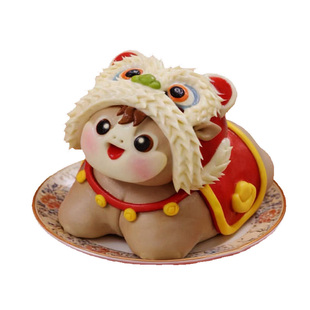 网红国潮风醒狮马花馍卡通生肖马上暴富胶东饽饽春节年货礼品馒头