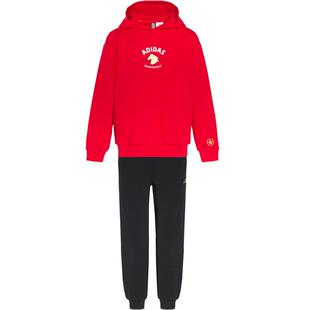 阿迪达斯童装男大童运动套装马年新年款儿童针织卫衣两件套KV6911