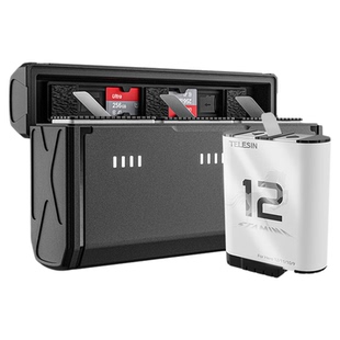 TELESIN泰迅适配gopro12/11/10/9电池口袋收纳式三充充电器长续航高性能低温马牌电池gopro11电池充电器