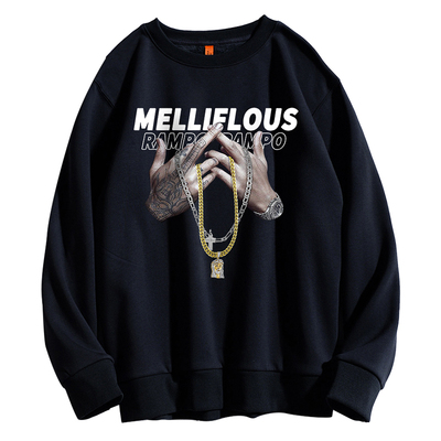 美式潮牌长袖t恤男圆领宽松卫衣