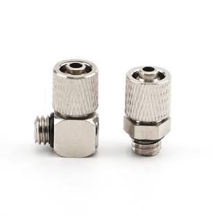 微型气管快速接头弯头90度宝塔直通M5M6牙接外径4MM 6MM 快拧万向