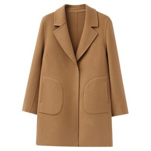 妈妈双面羊绒大衣女2025新款秋冬修身中年双面呢西装毛呢外套中款