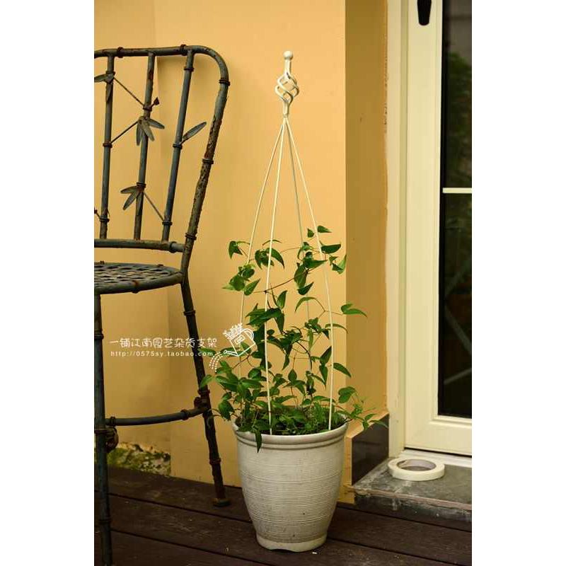 铁艺做旧简易爬藤架 固定花支架铁线莲爬藤架花支撑适合一加仑