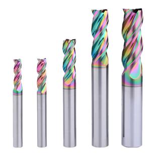 进口DLC彩色涂层铝用铣刀U型槽3刃铝用刀高效率铜铝专用铣刀