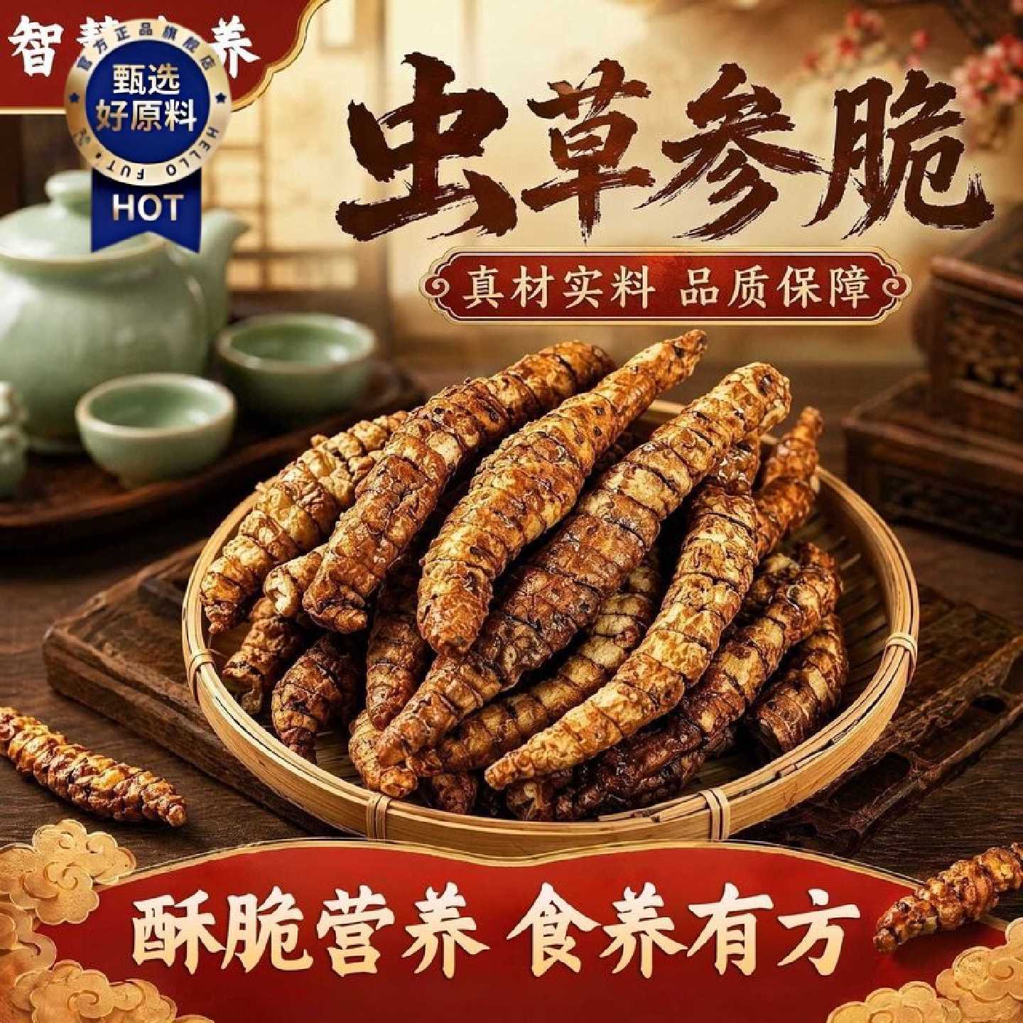 当季新货虫草参脆云南特产虫草参多口味酥脆地参地蚕即食零食