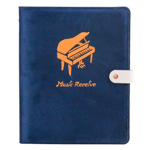 乐谱夹子乐谱钢琴谱吉他曲子收纳册收集册音乐合唱团歌谱乐队绒布面刺绣小提琴乐谱夹册活页收纳本