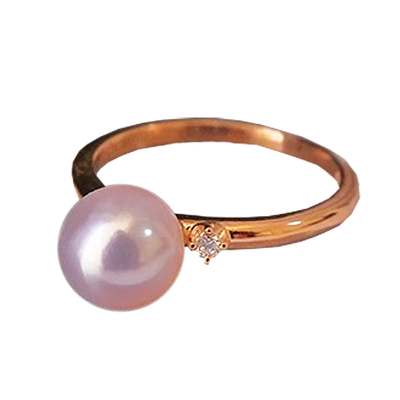 V＆C日本天女粉色玫瑰金珍珠戒指