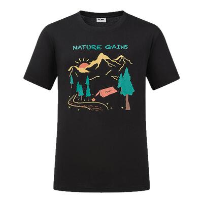 PONY波尼1972春夏男子T恤户外运动透气舒适亲肤涂鸦印绣251M2AT22