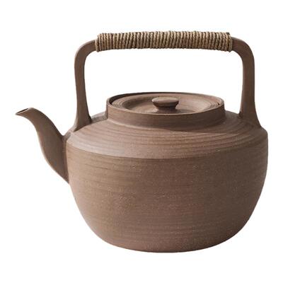 柴烧纯手工家用大容量提梁煮茶壶