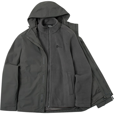 Jack wolfskin/狼爪正品新款男士拉链三合一外套5012776-6945