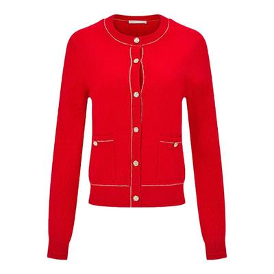 RARE威雅女装 秋冬新款银葱饰边肌理女士毛开衫外套RR2246250205