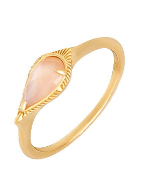 轻奢公主风石英石粉贝母纯银戒指