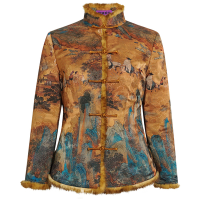 唐装小袄加厚保暖水貂毛显瘦