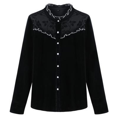 金丝绒秋冬内搭黑色保暖打底衫