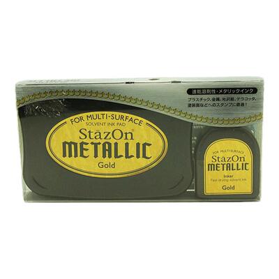 日本Tsukineko StazOn 不透明油性速干金属色万用印台套装SZ印泥