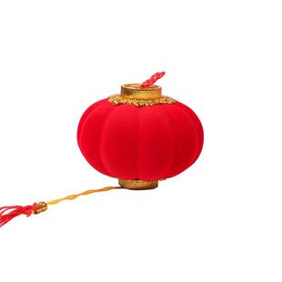 新年植绒小灯笼 喜庆装饰挂饰新款元旦节日室外迷你树上挂件春节