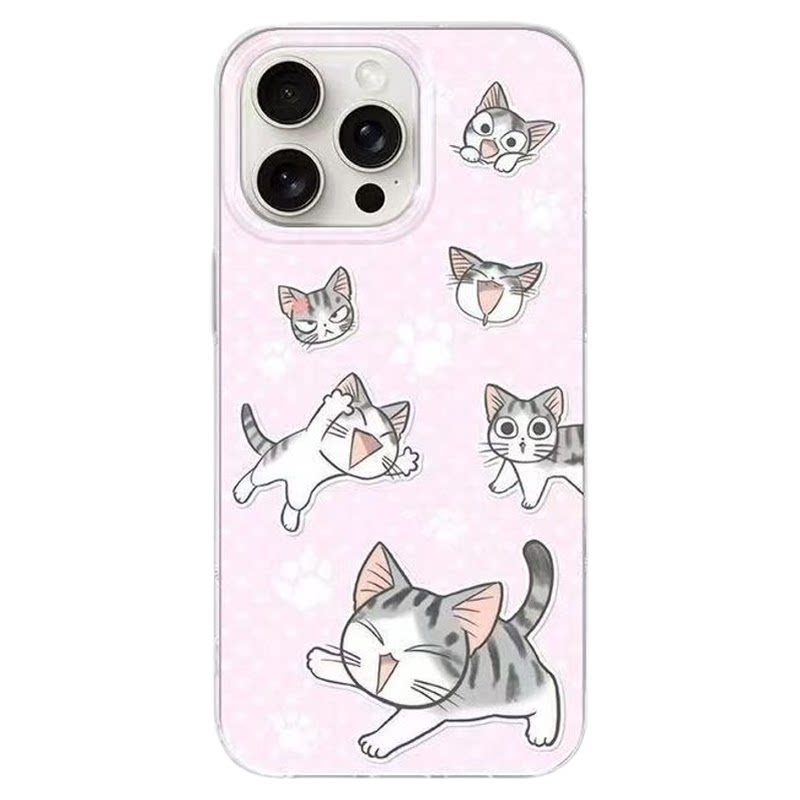蓝粉起司小猫创意可爱防摔保护套