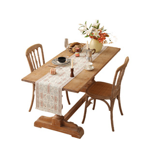 春季氛围印花流苏桌旗中式棉线编织桌垫茶旗盖布斗柜餐边柜盖巾