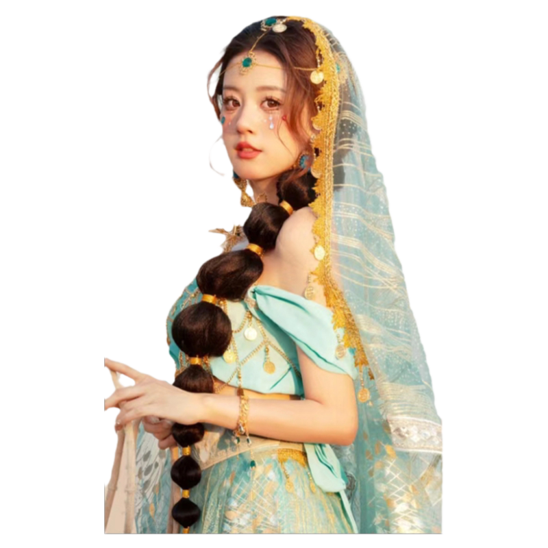 茉莉公主同款发饰灯笼泡泡辫马尾异域风拍照写真双马尾假发辫子