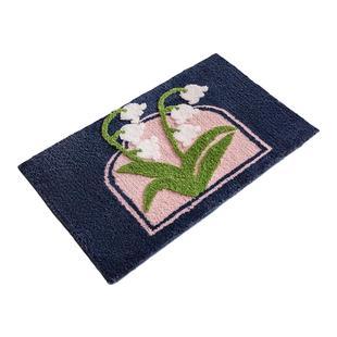原创铃兰花卧室进门地垫浴室吸水防滑垫吸尘卫生间门垫洗手台脚垫