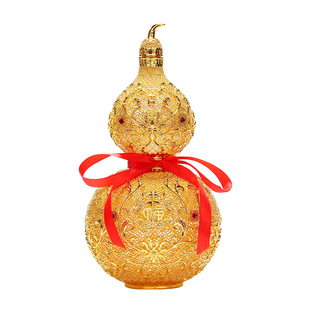 黄铜金色《花丝福葫芦》摆件家居客厅办公室装饰品开业乔迁礼品
