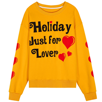 落落狷介宽松套头加绒卫衣女