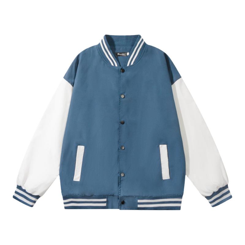 蓝白色棒球服秋冬开衫运动服外套日系男女情侣装高松灯李在明同款