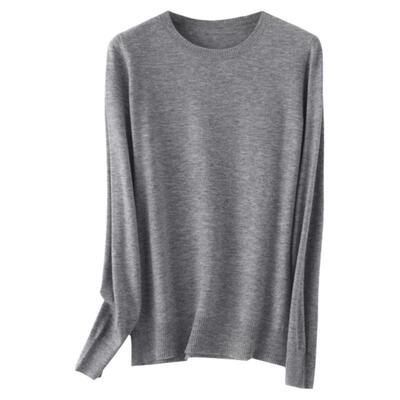 内搭针织打底衫女圆领套头可机洗无缝低领薄款长袖精仿羊毛衫毛衣