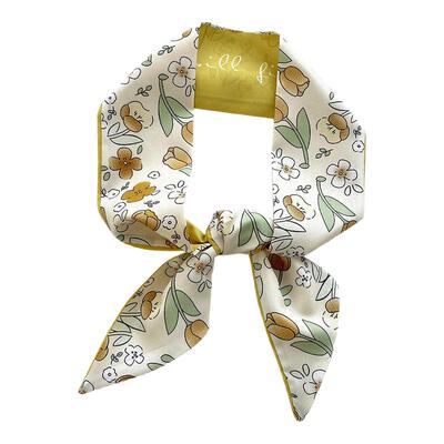 显白丝巾长条绑发装饰高级感飘带