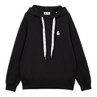 杰克琼斯春秋季飘带抽绳纯棉连帽卫衣字母刺绣外套男士情侣装男装