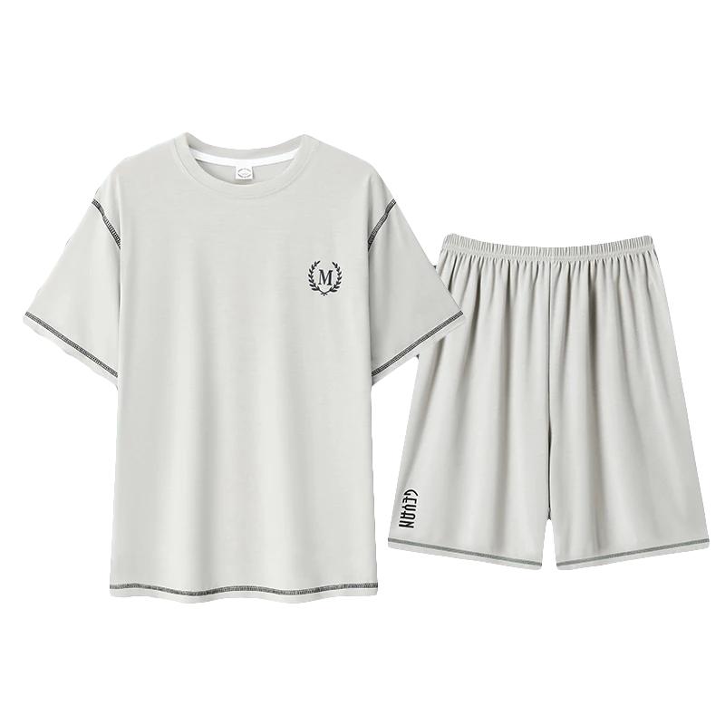 夏季圆领短袖凉感宽松家居服睡衣