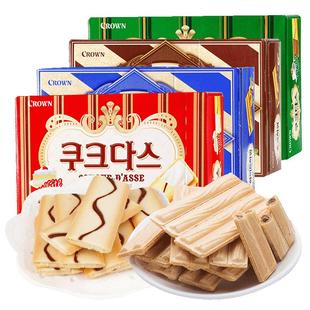 韩国进口零食克丽安crown饼干奶油夹心韩国饼干零食小吃休闲食品