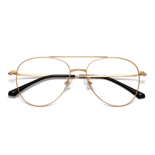 纯钛双梁眼镜框男女潮超轻飞行员大脸大框平光近视眼镜架可配镜片